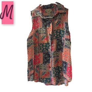 Jonathan Martin 100%silk vintage buttondown blouse